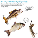 UPSKY Electric Moving Fish Cat Toy, Realistic Plush Simulation Electric Wagging Fish Cat Toy