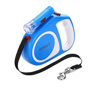 UPSKY Retractable Dog Leash, 16 ft Scalable Dog Walking Leash with Bright Flashlight(Blue)