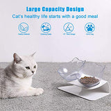 UPSKY Double Cat Dog Bowls, Elevated Cat Food Water Bowls, 15° Tilted Raised Pet Feeder Bowl