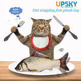 UPSKY New Moving Fish Cat Toy, Realistic Plush Simulation Electric Wagging Fish Cat Toy