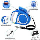 UPSKY Retractable Dog Leash, 16 ft Scalable Dog Walking Leash with Bright Flashlight(Blue)