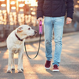 UPSKY Retractable Dog Leash, 16 ft Scalable Dog Walking Leash with Bright Flashlight(Pink)