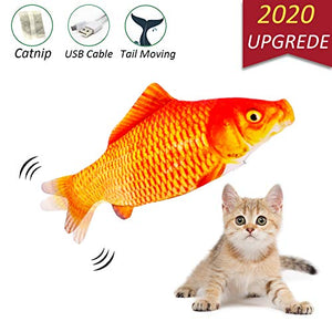 UPSKY Electric Moving Fish Cat Toy, Realistic Plush Simulation Electric Wagging Fish Cat Toy